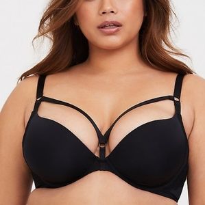 Torrid Strappy Fishnet & Lace Plunge Bra